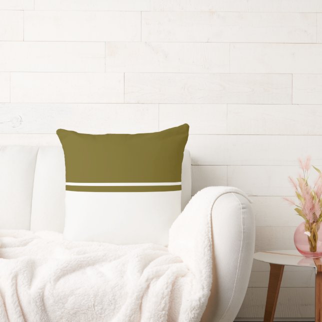 Extravaganter, stilvoller, moderner Olive Green Co Kissen (Liege)