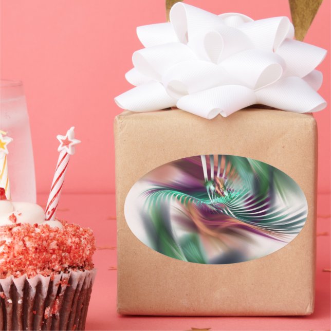 Extravaganter Tänzer Ovaler Aufkleber (Party)