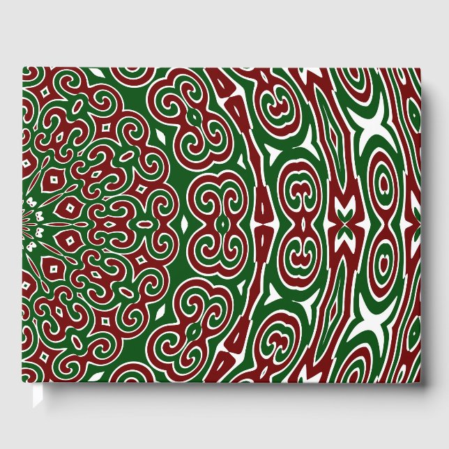 Extravaganter Verzierter Maximalist Groovy Christm Gästebuch (Vorderseite)