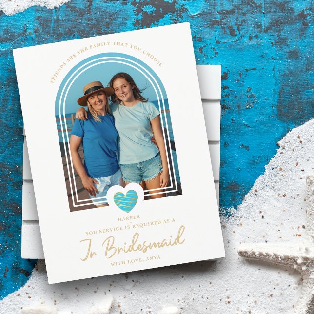 Extravaganter Vorschlag für Jr Bridesmaid Blue Hea Postkarte (Von Creator hochgeladen)