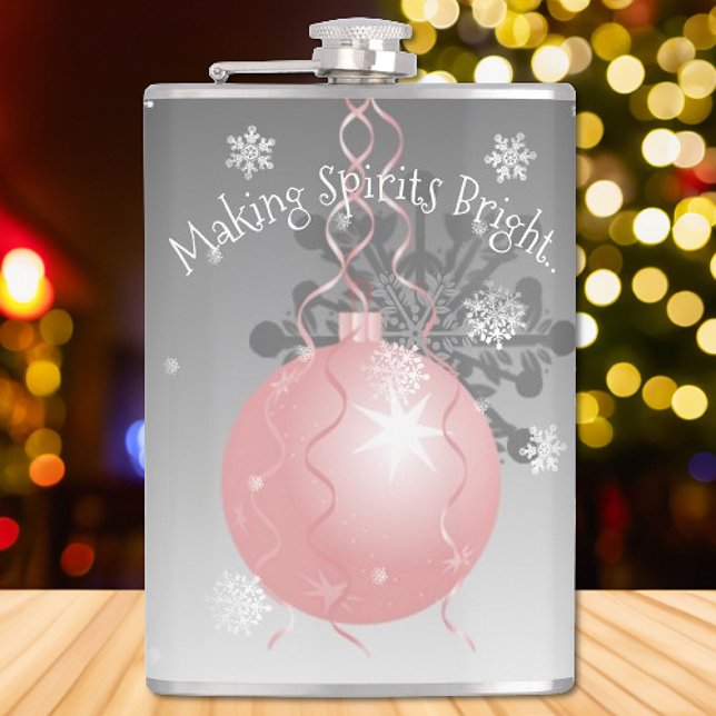 Extravaganter Weihnachtsanstrich Flachmann (Pink Fancy Christmas Ornament Flask)