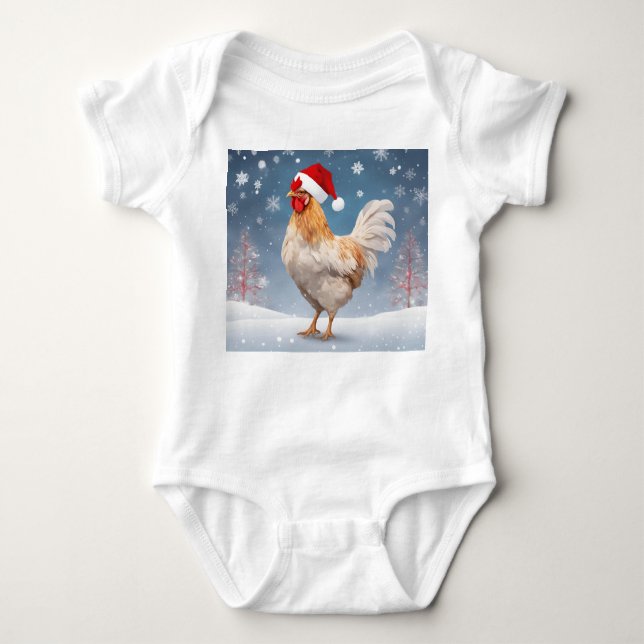 Extravaganter Weihnachtskalender, Schneehintergrun Baby Strampler (Vorderseite)