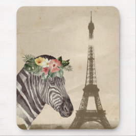 Extravaganter Zebra- und Eiffelturm Mousepad