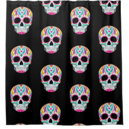 Extravaganter Zuckerschädel Duschvorhang