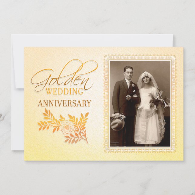 extravagantes 50. Hochzeitstag Einladung (Vorderseite)