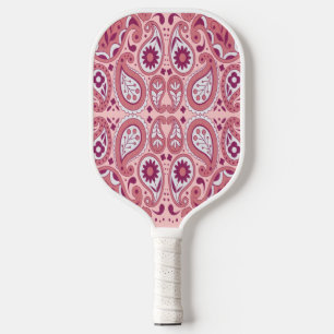 Extravagantes Abstraktes Paisley-Muster in Pinks u Pickleball Schläger