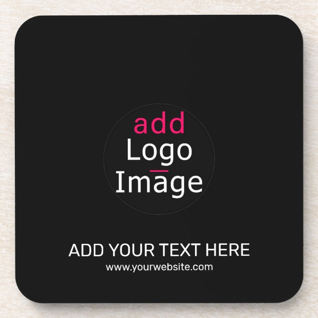 Extravagantes Berufliches Business Custom Black Getränkeuntersetzer (Vorderseite)
