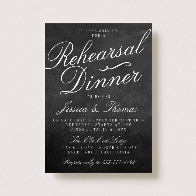 Extravagantes Chalkboard Hochzeit Probe Dinner Einladung (Von Creator hochgeladen)