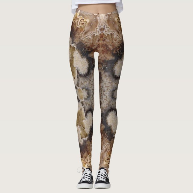 Extravagantes Crazy Lace Agate Rock Foto entwickel Leggings (Vorderseite)