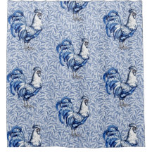 Extravagantes Delft-Blau-Weiß-Roster-Huhn