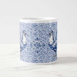 Extravagantes Delft-Blau-Weiß-Roster-Huhn Jumbo-Tasse