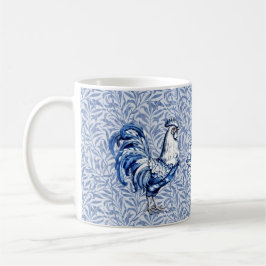 Extravagantes Delft-Blau-Weiß-Roster-Huhn Kaffeetasse