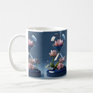 Extravagantes Design bedruckte Luxus-Blume blaue T Kaffeetasse