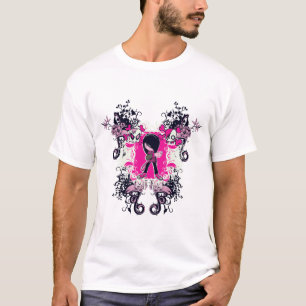 extravagantes Emo-Girl-Kind mit Wirbel mit Knochen T-Shirt