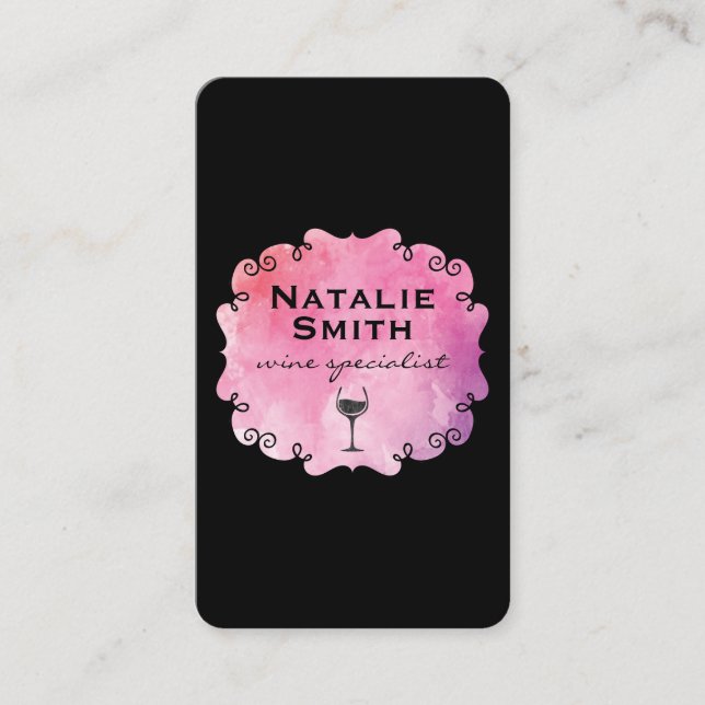 Extravagantes Etikett Wein mit Weinstock Visitenkarte (Vorderseite)