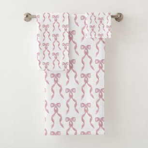 Extravagantes Farbrosa Muster Badhandtuch Set