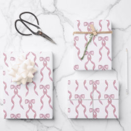 Extravagantes Farbrosa Muster Geschenkpapier Set