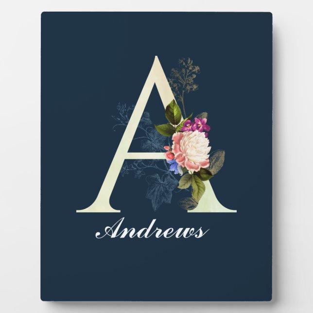 Extravagantes florales Monogramm A II Fotoplatte (Vorderseite)