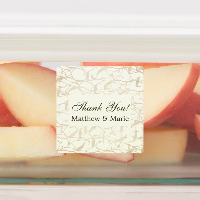 Extravagantes Folienzmuster Vielen Dank Etiketten (Befestigt)