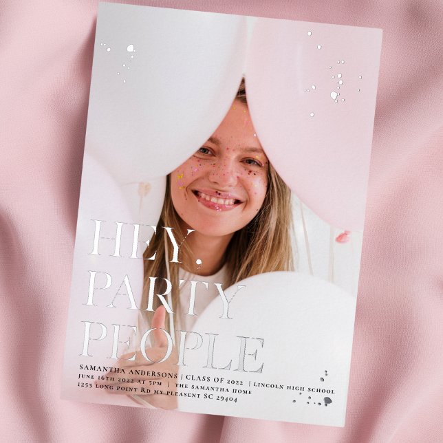 Extravagantes Foto | Grad | Silberstreifen Folieneinladung (Von Creator hochgeladen)