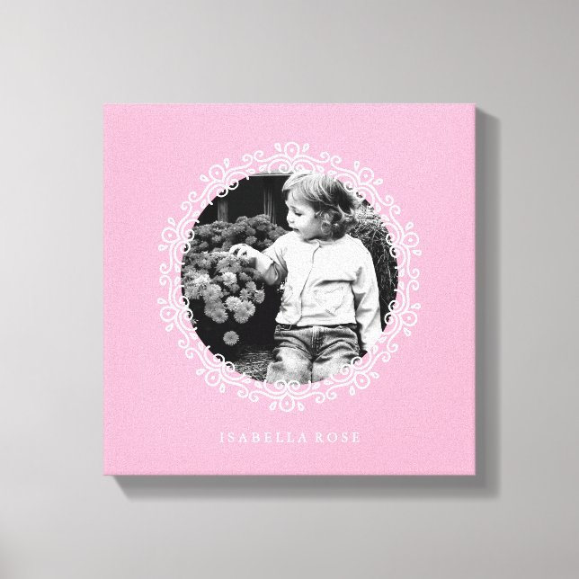 Extravagantes Foto mit rosa Dekorrahmen Leinwanddruck (Vorderseite)