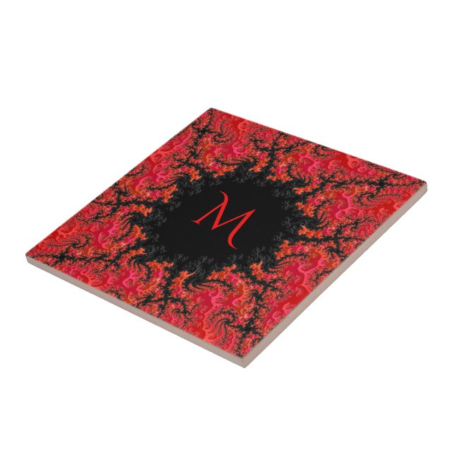 Extravagantes Fraktal mit Abstraktem Monogramm Fliese (Seite)