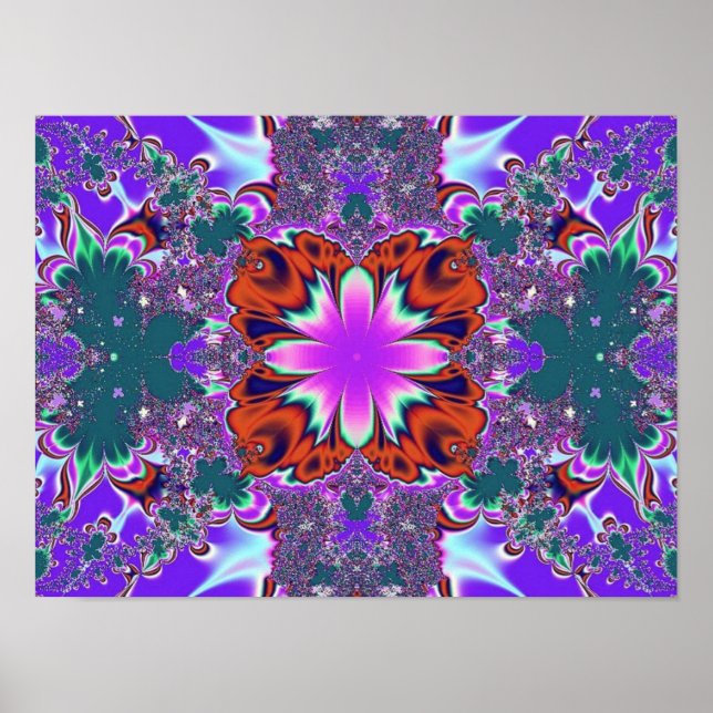 Extravagantes Fraktal-Poster Poster (Vorne)