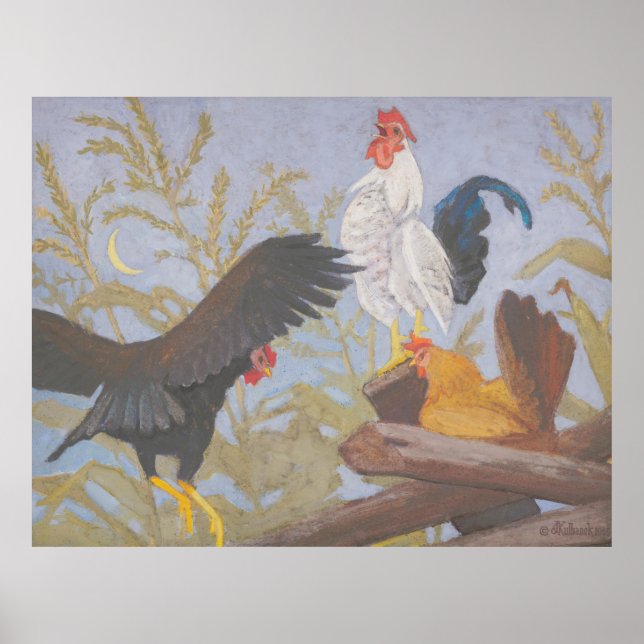 Extravagantes Geflügel - Farbiges Geflügel von Kul Poster (Vorne)