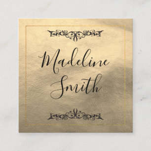 Extravagantes Gold Lux Quadratische Visitenkarte