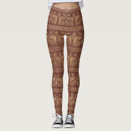 Extravagantes Gold-Pfauenmuster Leggings