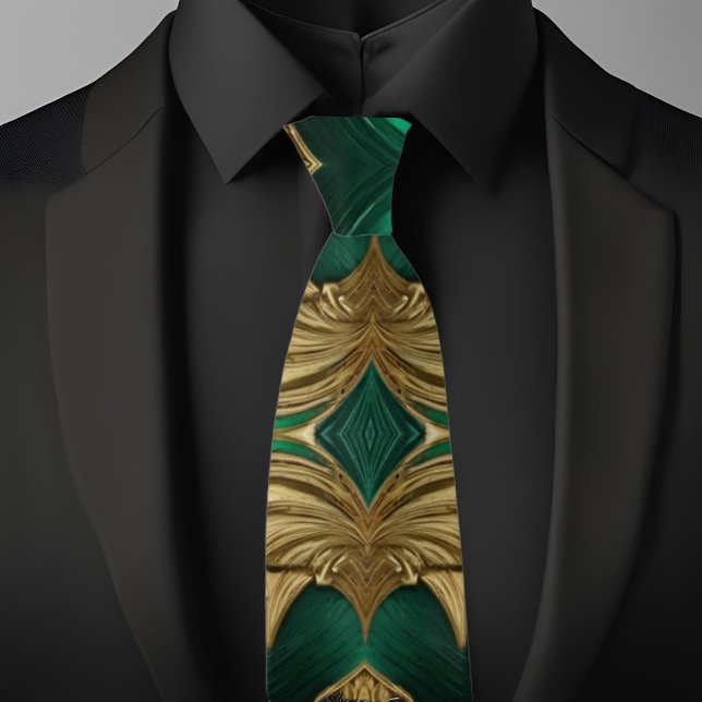 Extravagantes Gold und Emerald Necktie Krawatte (Von Creator hochgeladen)