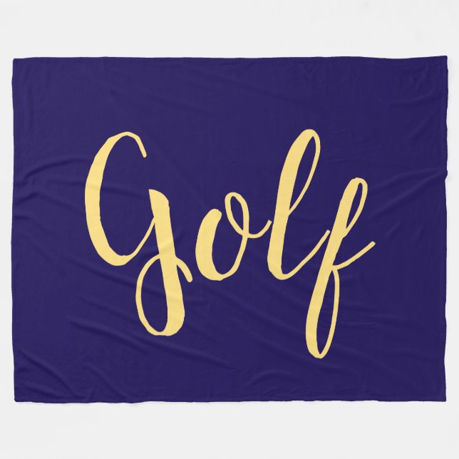 Extravagantes GOLF-Skript auf fett moderner Elegan Fleecedecke (Vorderseite (Horizontal))