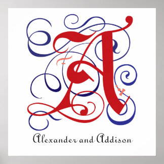 Extravagantes Gothic Caps Letter A, 300dpi PNG Pos Poster