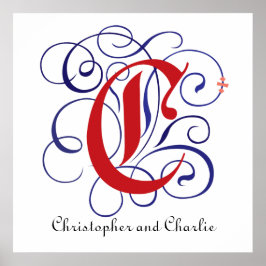 Extravagantes Gothic Caps Letter C, 300dpi PNG Pos Poster
