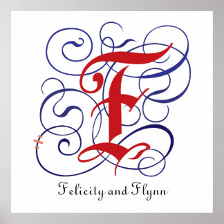 Extravagantes Gothic Caps Letter F, 300dpi PNG Pos Poster