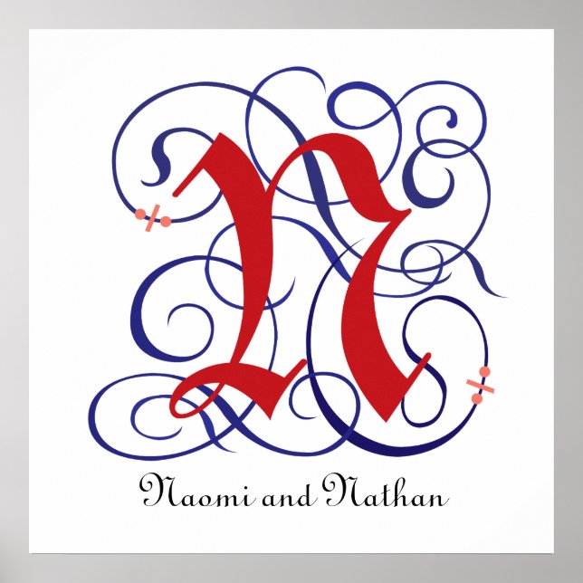 Extravagantes Gothic Caps Letter N, 300dpi PNG Pos Poster (Vorne)