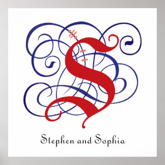 Extravagantes Gothic Caps Letter S, 300dpi PNG Pos Poster