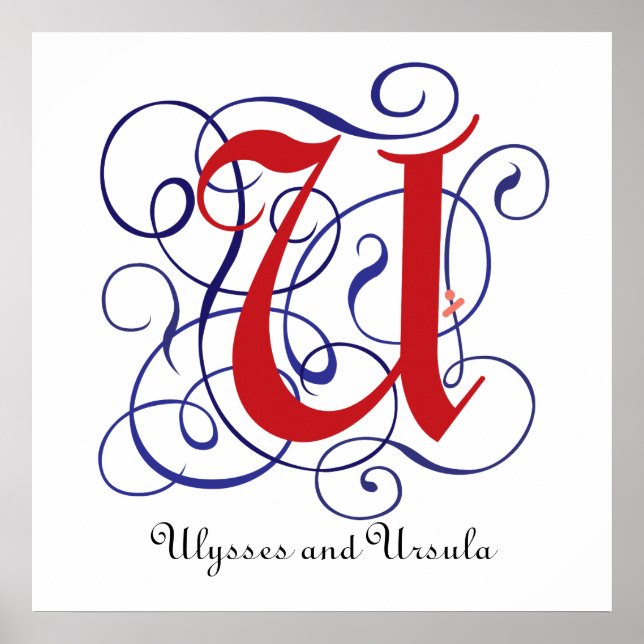 Extravagantes Gothic Caps Letter U, 300dpi PNG Pos Poster (Vorne)