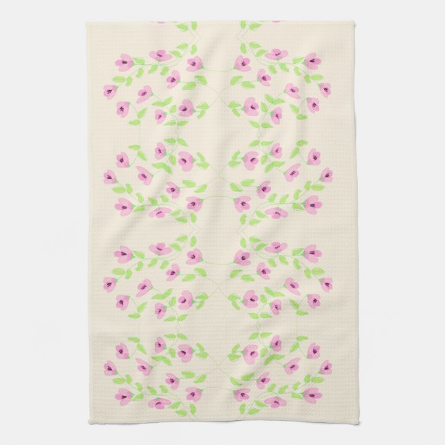 Extravagantes Handtuch mit rosa Blumendruck (Vertikal)