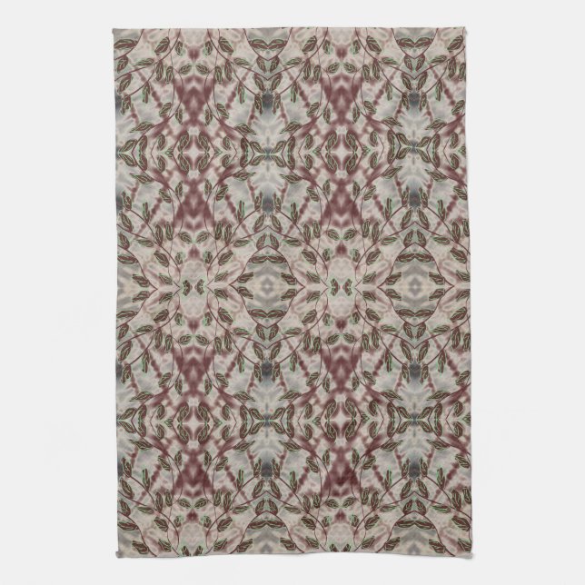 Extravagantes Handtuch mit Schwarz und Burgund (Vertikal)