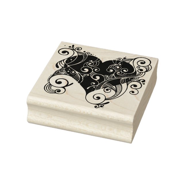 Extravagantes Herz Gummistempel (Stempel)