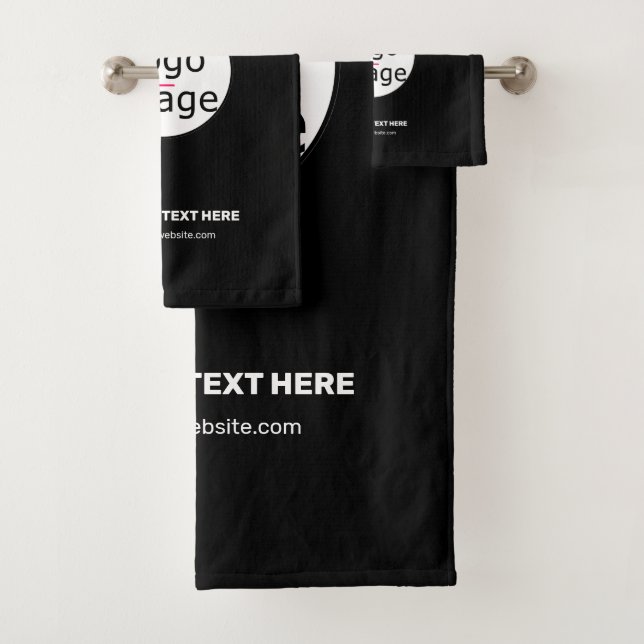 Extravagantes, individuelles Logo schwarz Badhandtuch Set (Insitu)