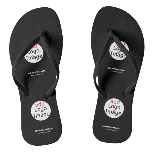 Extravagantes, individuelles Logo schwarz Flip Flops (Fußbett)