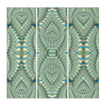 Extravagantes Jugendstil-Fraktal-Muster Triptychon