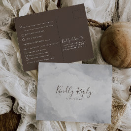 Extravagantes klassisches Braun-Hochzeitmenü Postkarte