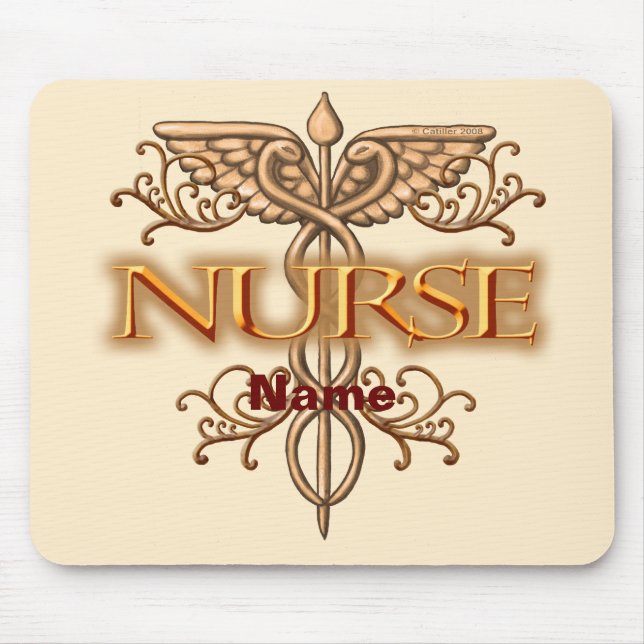Extravagantes Kupfer Caduceus Nurse Mousepad (Vorne)