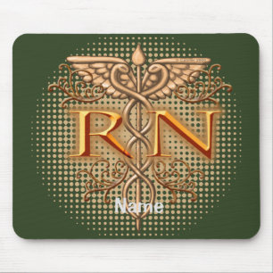 Extravagantes Kupfer Caduceus RN individuelle Name Mousepad