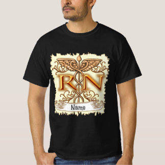Extravagantes Kupfer Caduceus RN Nurse T-Shirt