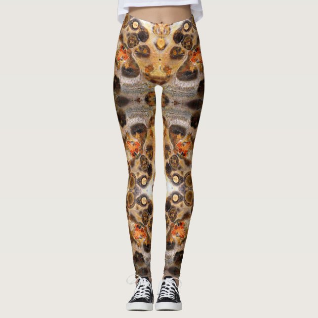 Extravagantes Leopard-Skin-Rock-Foto Leggings (Vorderseite)