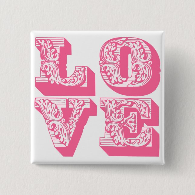 Extravagantes Liebe Square Button (Vorderseite)